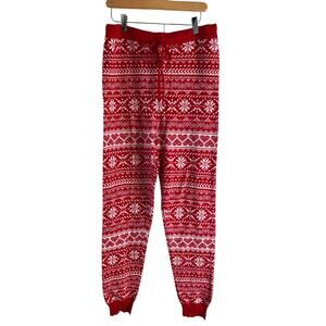 American Eagle Outfitters Cozy Knit Fair Isle Super High Rise Leggings Red XL